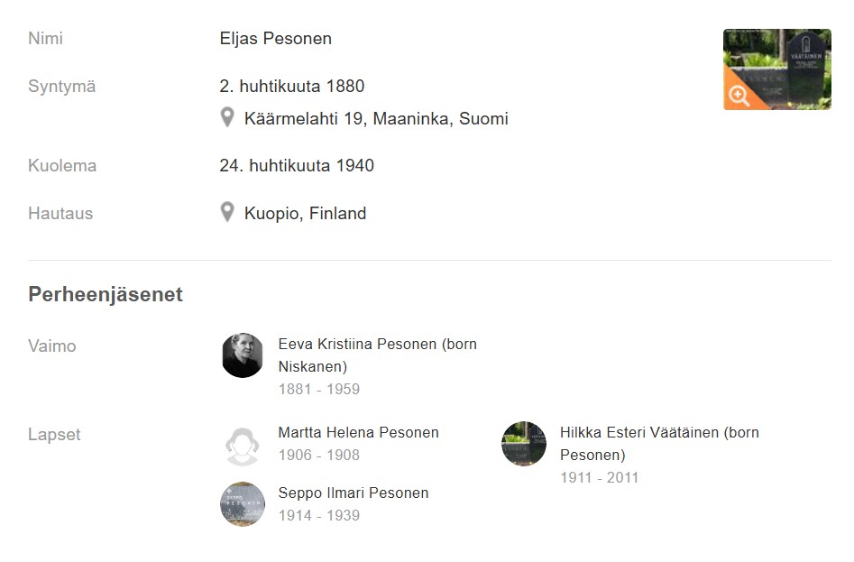 MyHeritage Eljas Pesonen